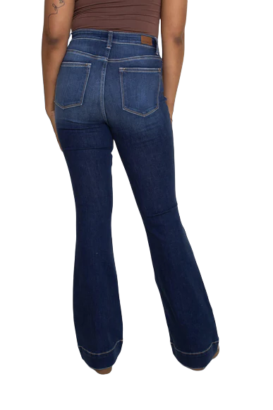 Judy Blue Women's Trouser Flare High Blue Jeans
