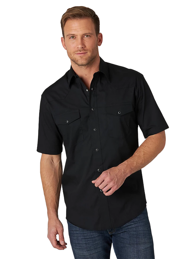 Wrangler Men's Formal Western Black Shirt