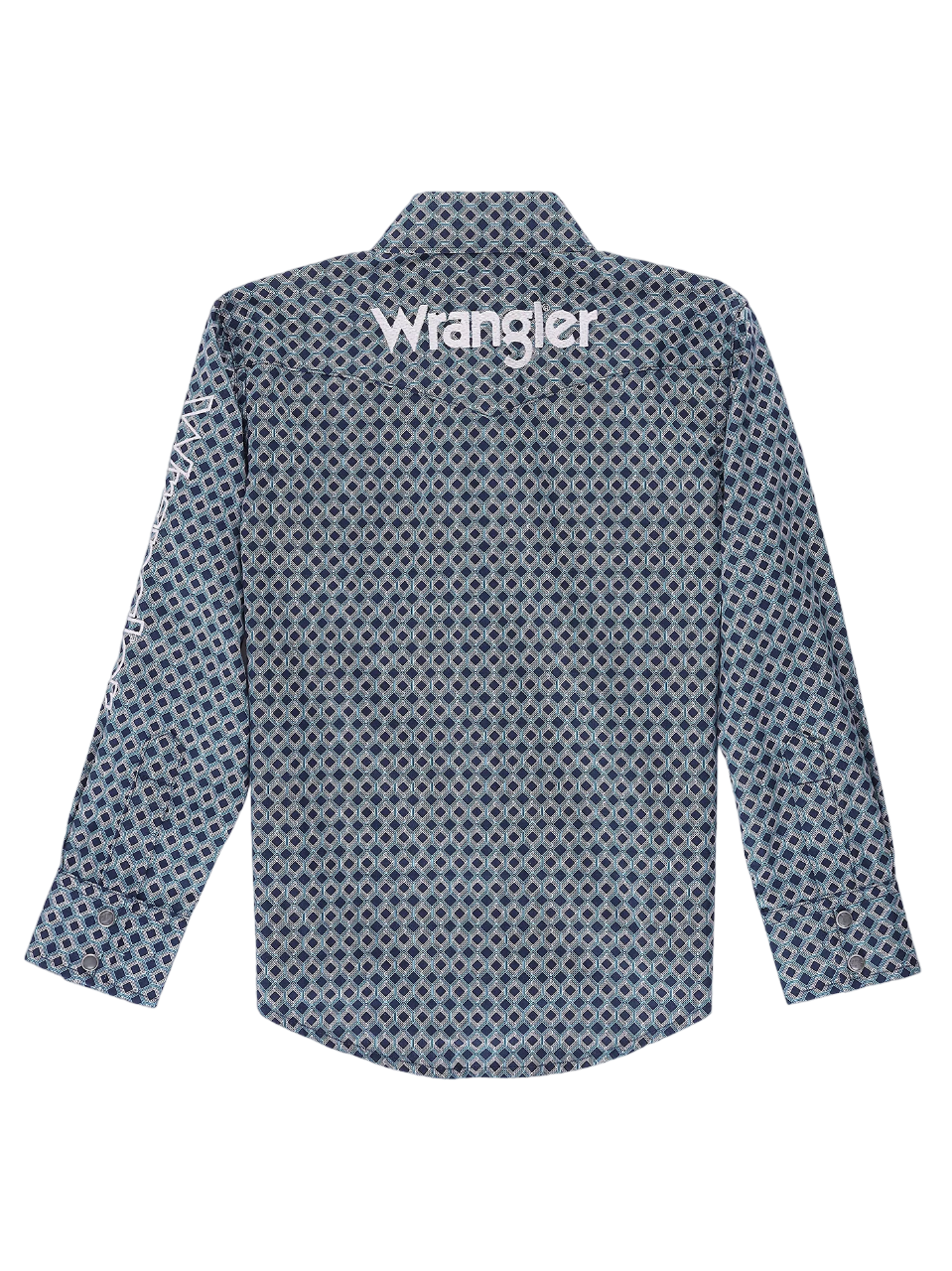 Wrangler Youth Boy's Logo Western Snap Navy Shirt