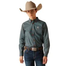 Ariat Youth Broderick Long Sleeve Bitter Chocolate Shirt