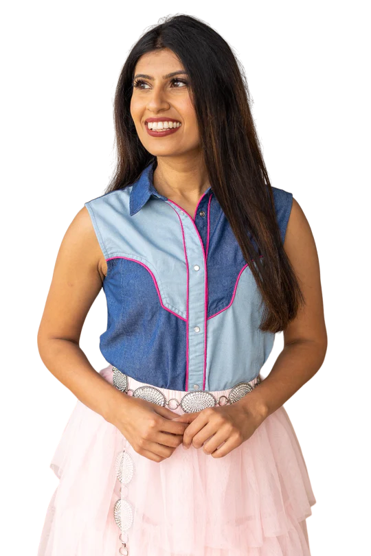 Southern Grace Women's Howdy Partner Denim Button Up Shirt