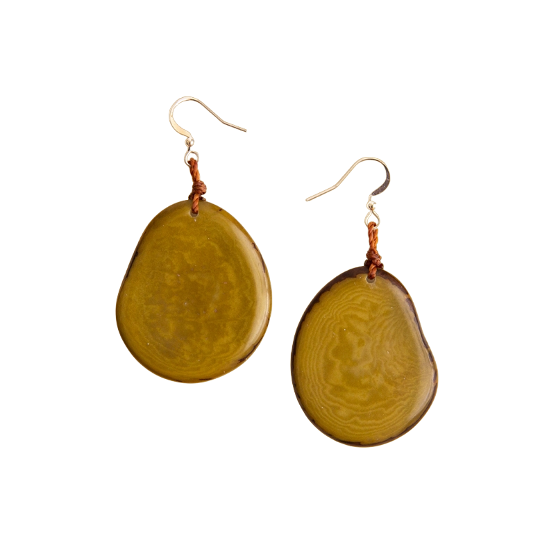 Tagua Women's Amigas Olive Earrings