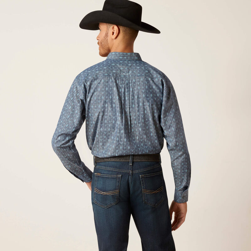 Ariat Men's Blue Graham Classic Fit Shirt - Big & Tall