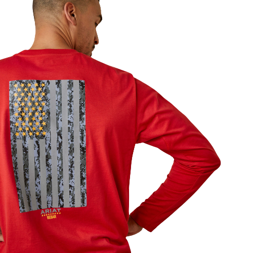 Ariat Men's Rebar Workman Reflective Flag Graphic T-Shirt