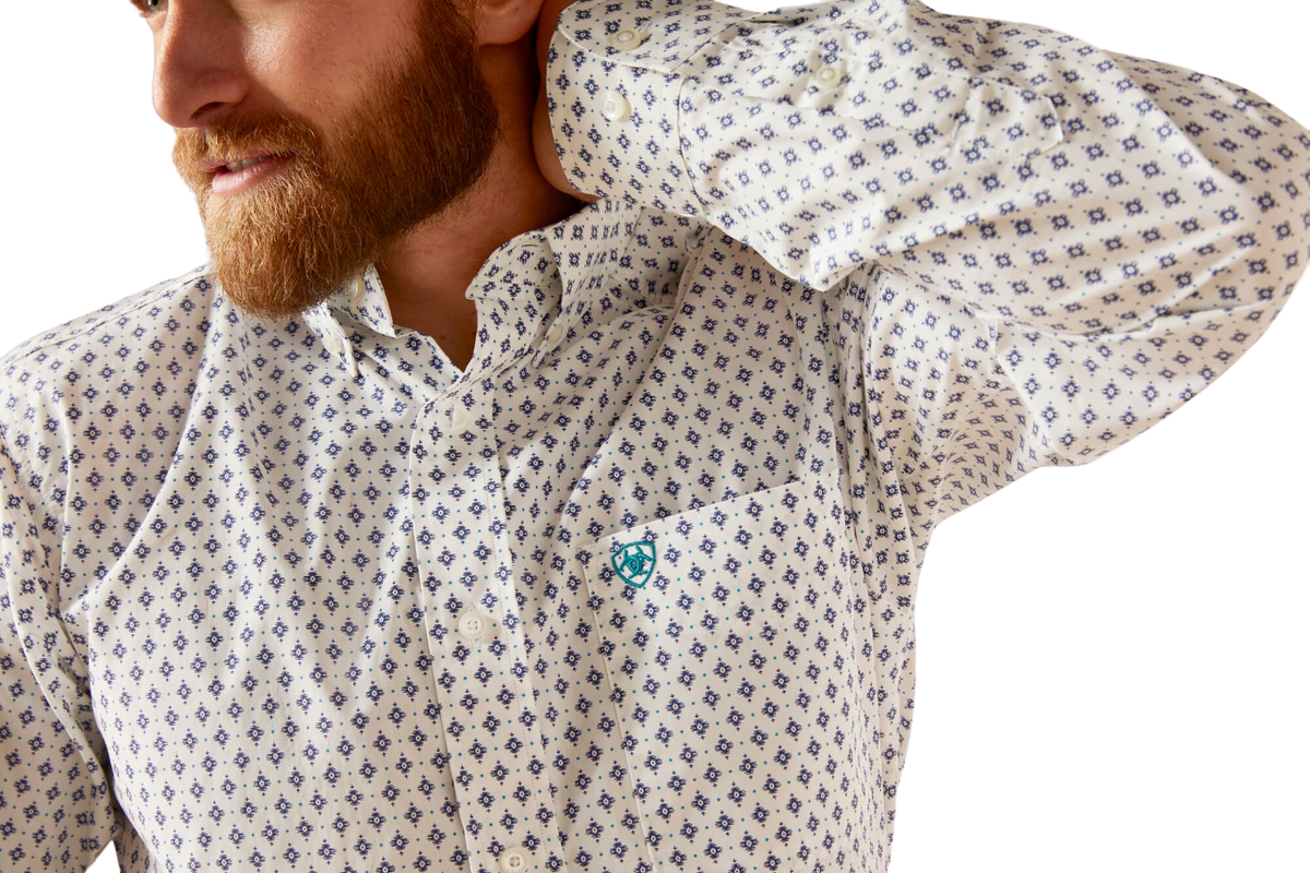 Ariat Men's White Boone Fitted Shirt