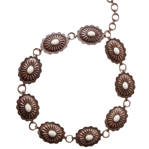 Avenue Zoe Women's Western Concho Stones Brown Belt