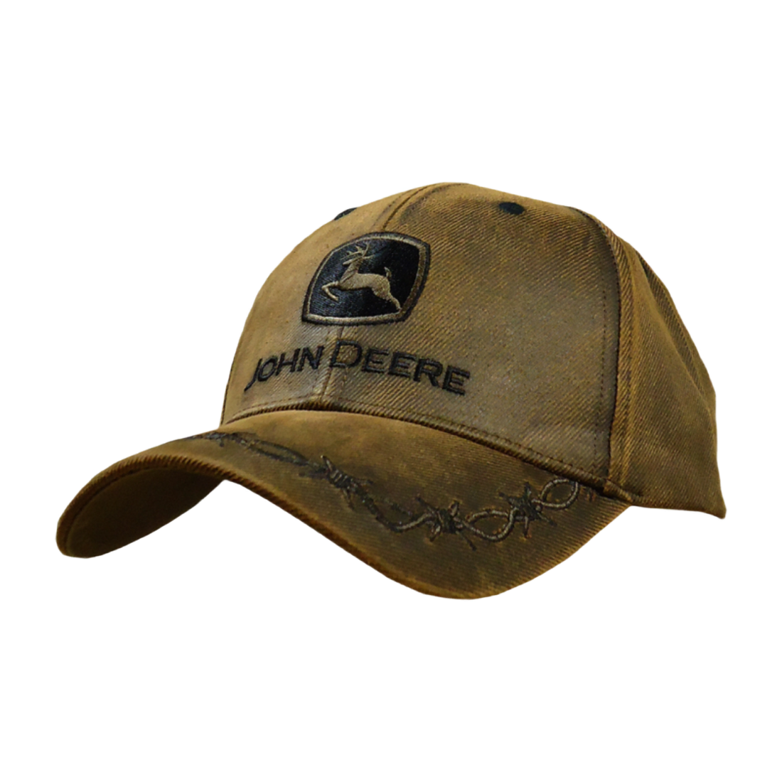 John Deere Cotton Oilskin Logo Embroidered Brown Cap