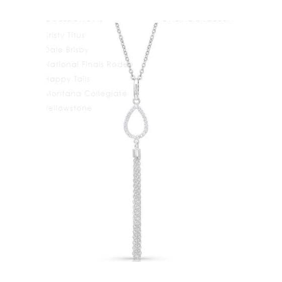 Montana Silversmiths Women's Silver Teardrop Fringe Necklace