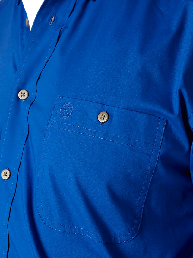 Wrangler Men's George Solid Blue Shirt