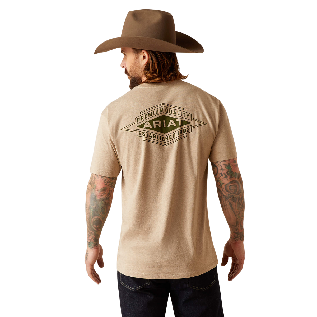 Ariat Men's Work Diamond Oatmeal Heather T-Shirt