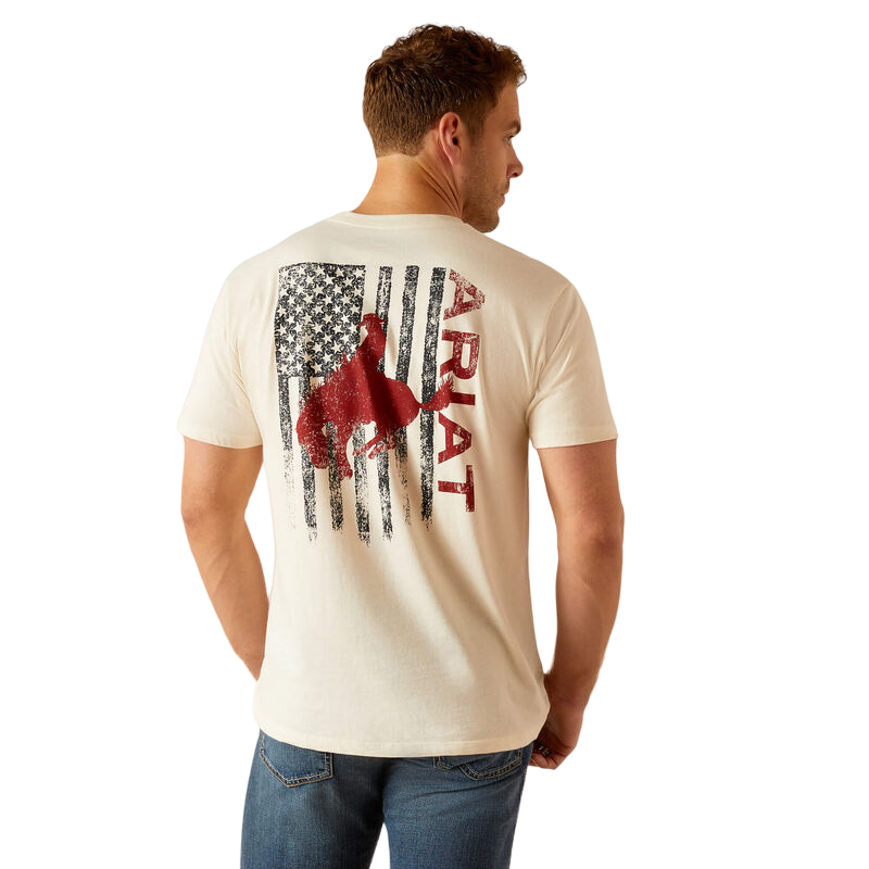 Ariat Men's Bronco Flag Off White T-Shirt