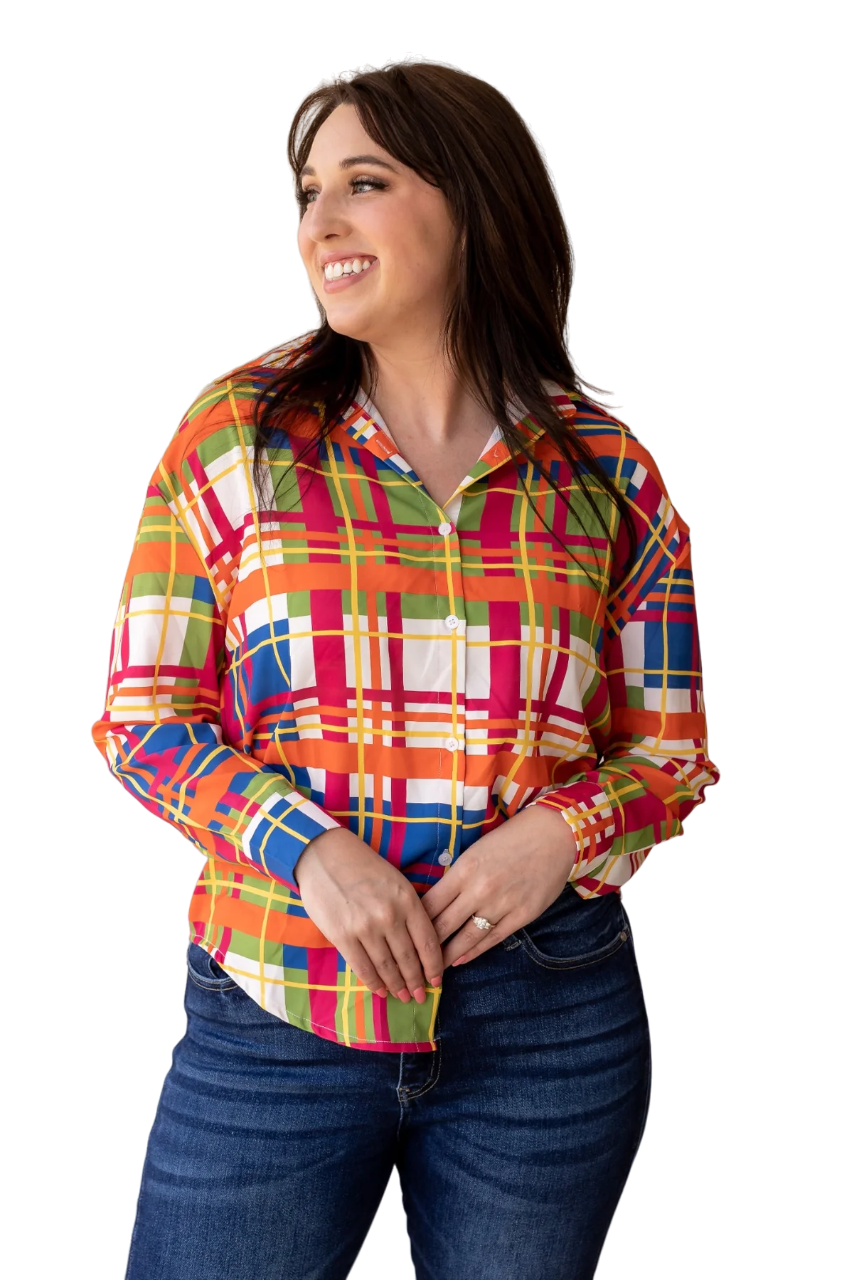 Southern Grace Women's Cathryn Multicolor Plaid Shirt
