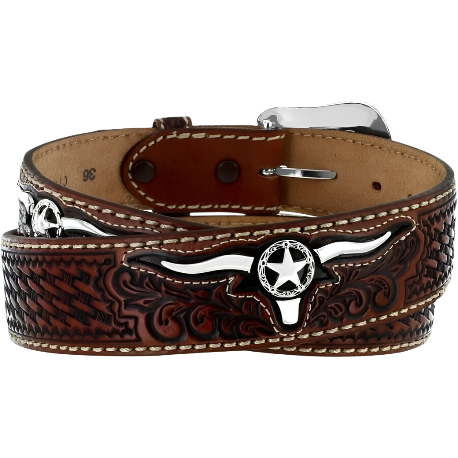 Justin Men's Trophy Bull Western Brown Belt