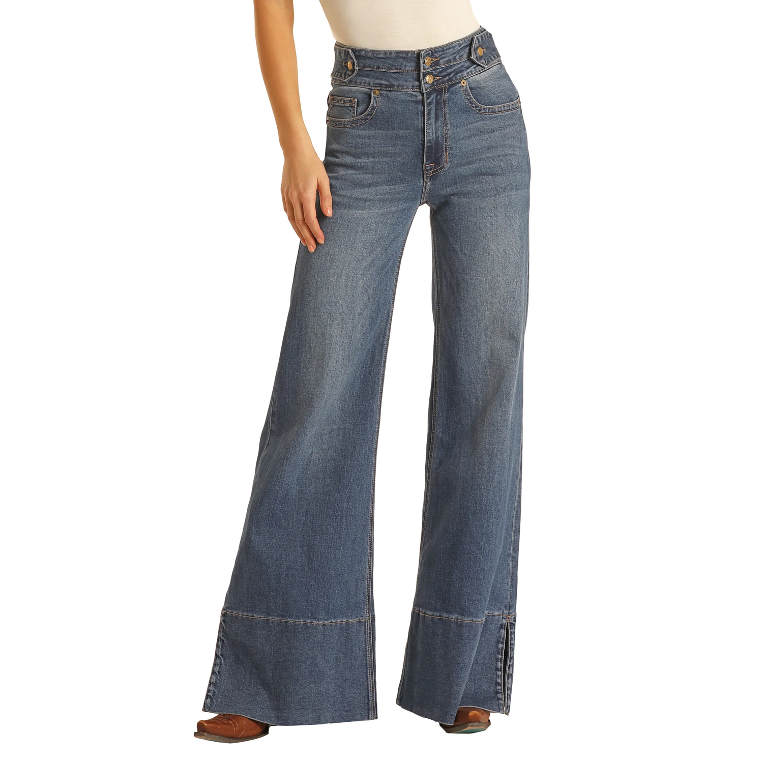 Rock & Roll Denim Ladies Palazzo Flare Leg Jeans - Western Style Perfection