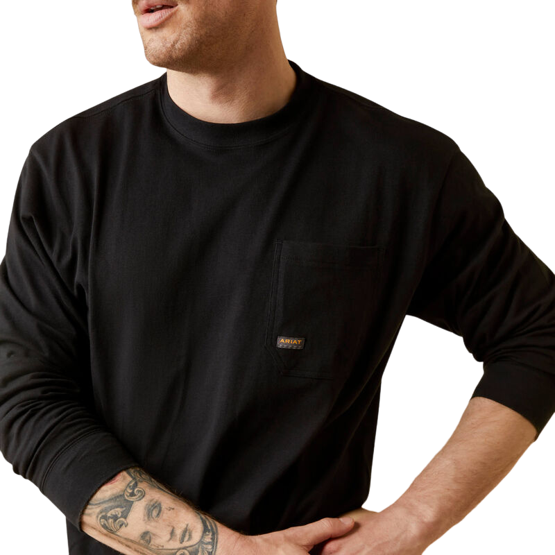 Ariat Clothing Men's Rebar Cotton Strong Black Shirt