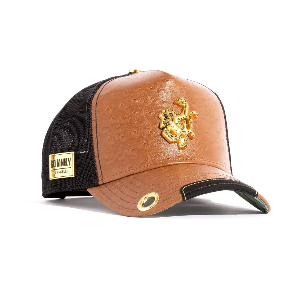 Red Monkey Men's Rich Ostrich Brown Cap