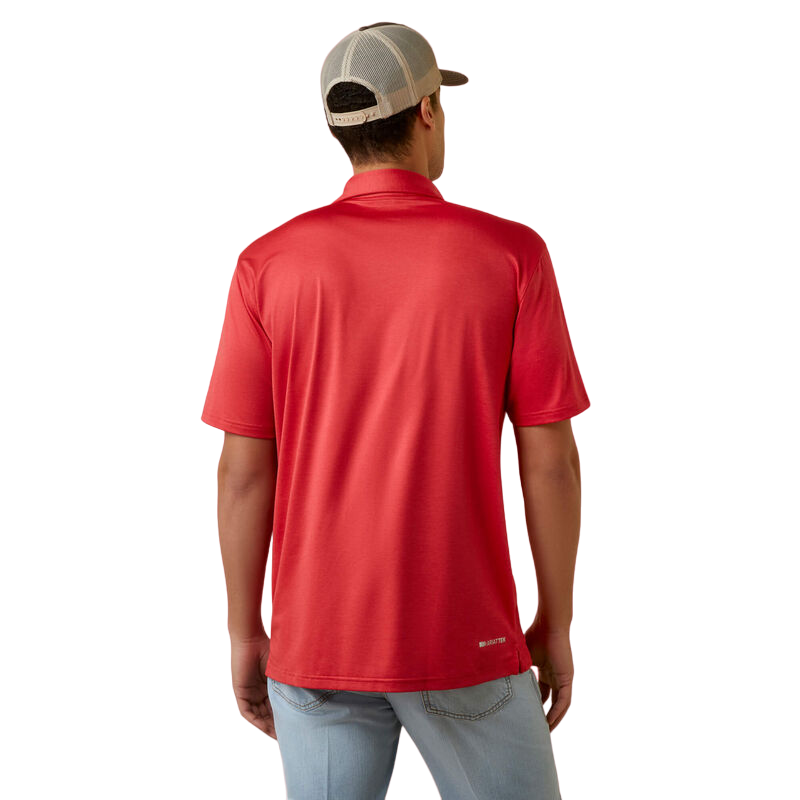 Ariat Men's Red Charger Fitted Polo Shirt