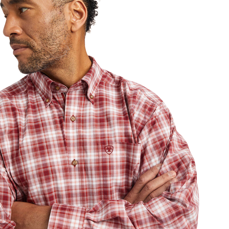 Ariat Mens Pro Series Keegan Strech Red Shirt