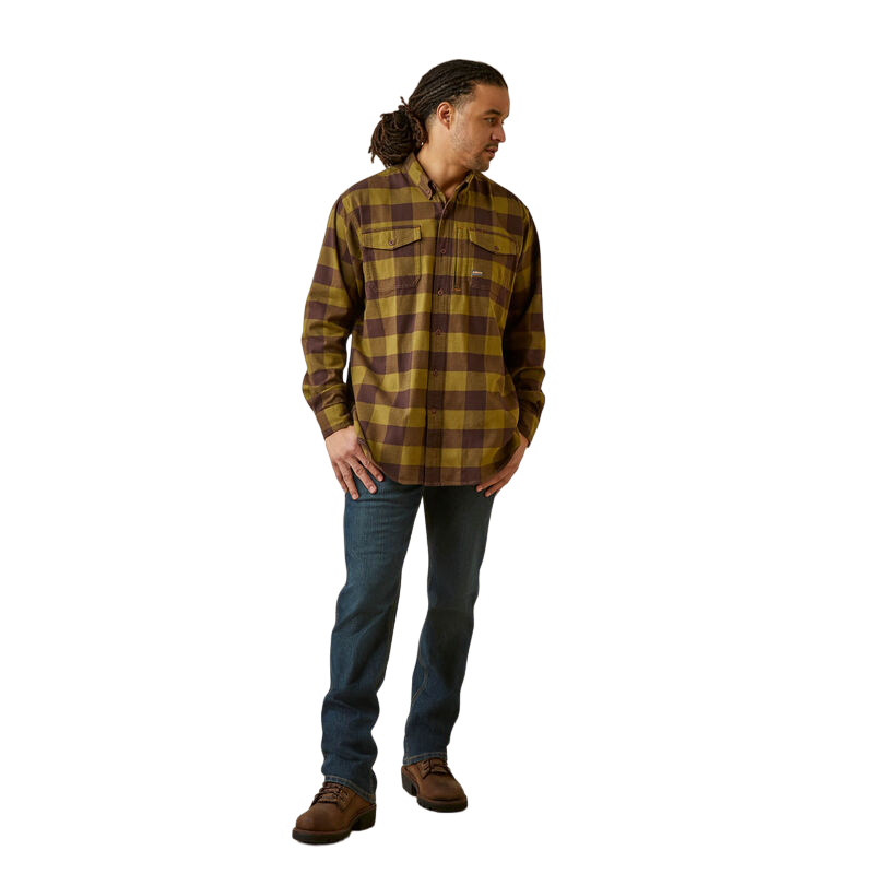 Ariat Men's Clothing Rebar Flannel Work Multicolor Shirt