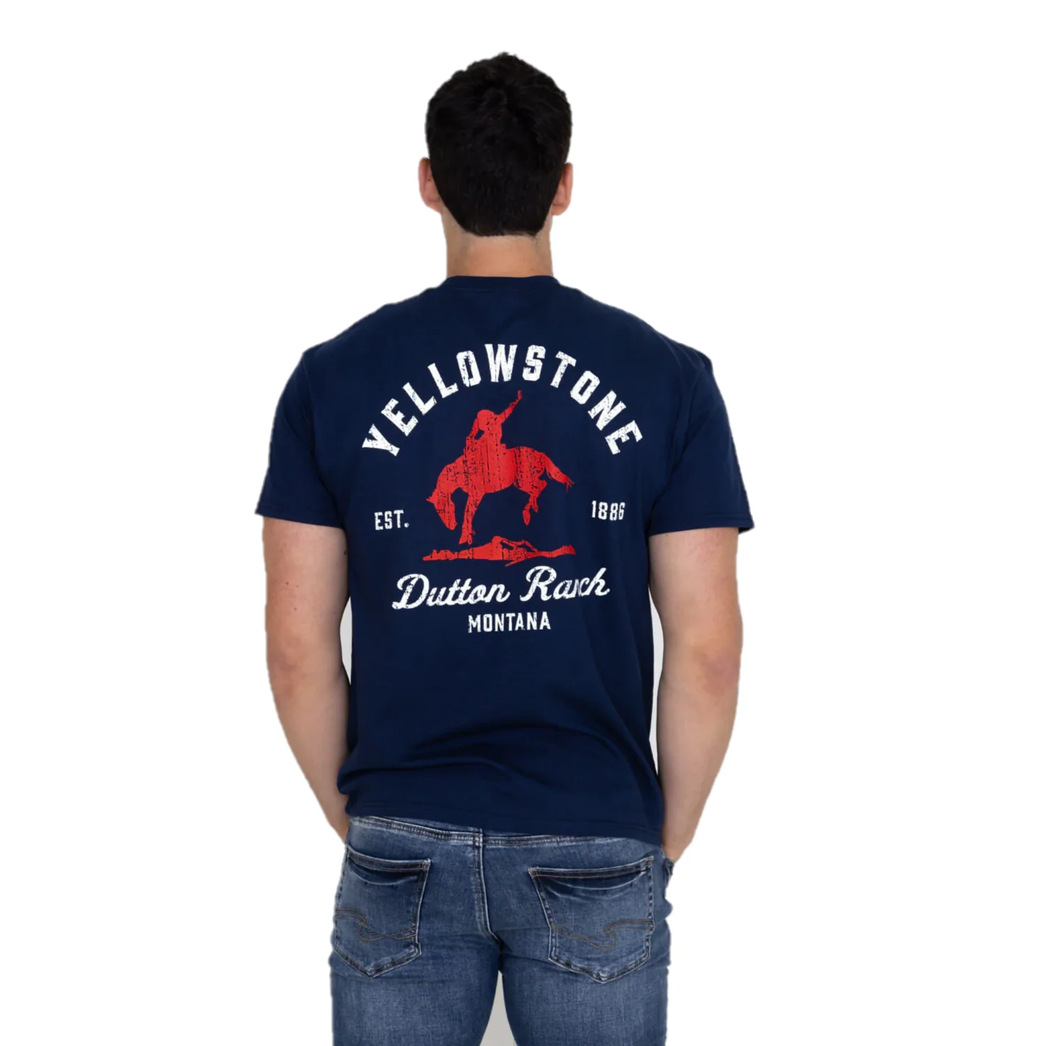 Changes Yellowstone Men's Blue Cowboy Ride T-Shirt