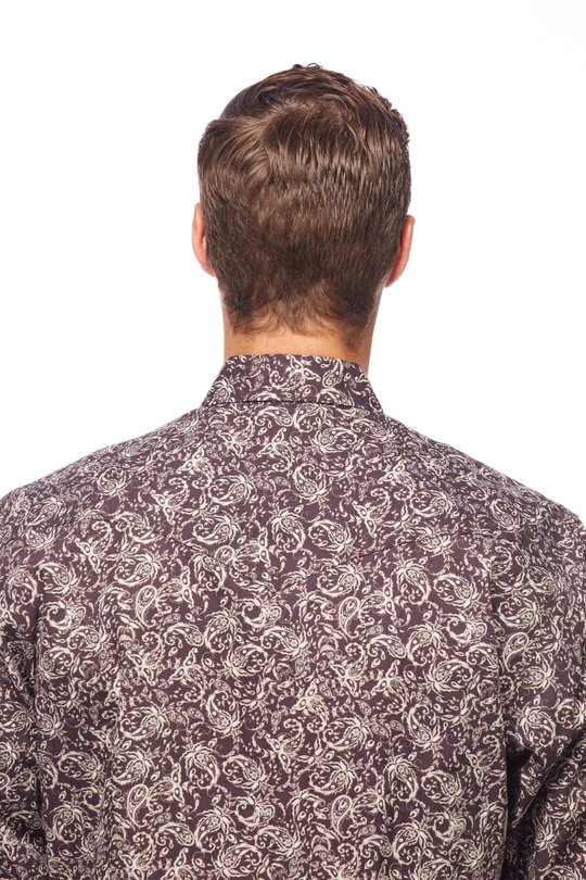 Avalon Men's Brown and White Floral Shirt