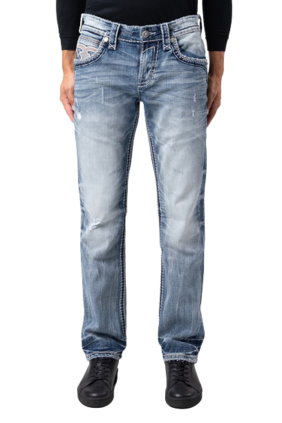 Rock Revival Bryant: Distressed Straight Jeans