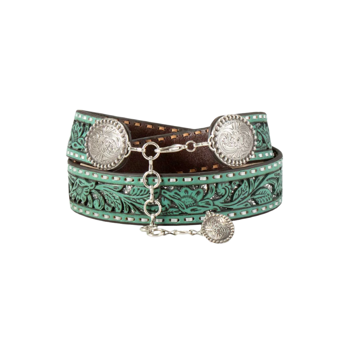 Nocona Women's Floral Filigree Turquoise Belt