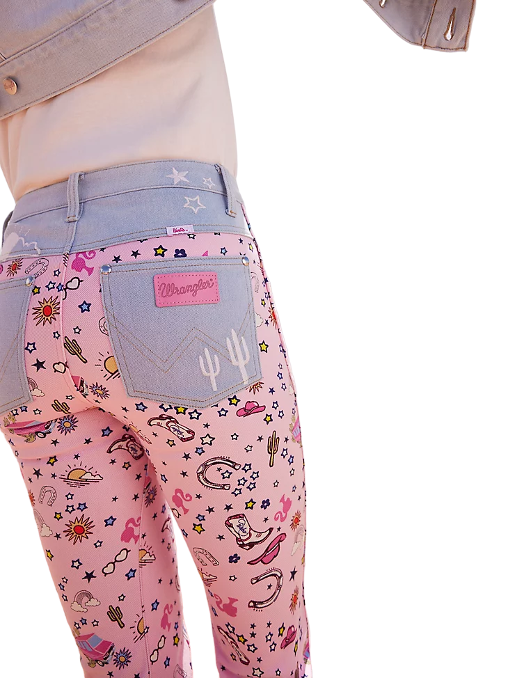 Wrangler Women's Retro High Rise Trouser Pink Jeans