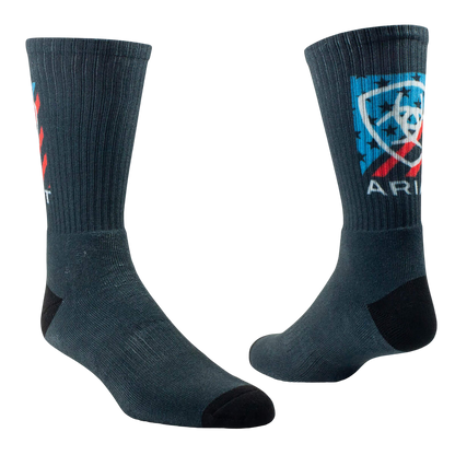 Ariat Patriot Graphic Crew 2 Pack Socks