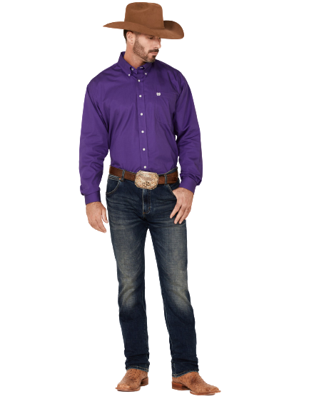 Cinch Men's Purple Classic Fit Shirt