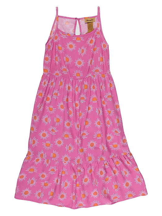 Wrangler Youth Girl's Sunflower Maxi Tank Pink Dress