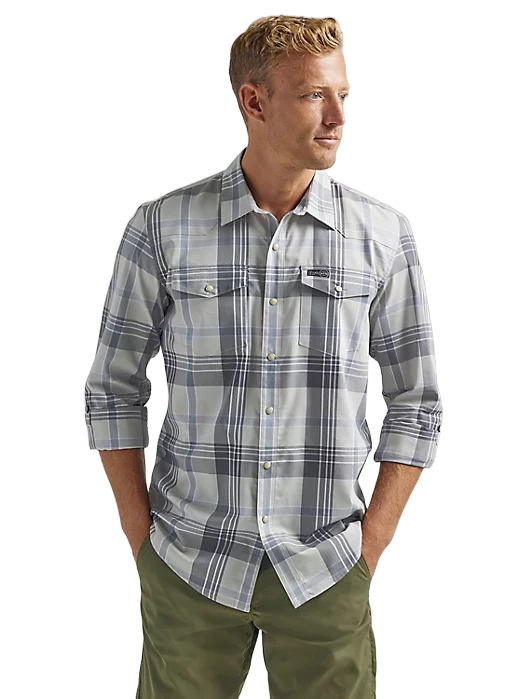 Wrangler Men's Western Plaid Gunnison River Shirt - Big