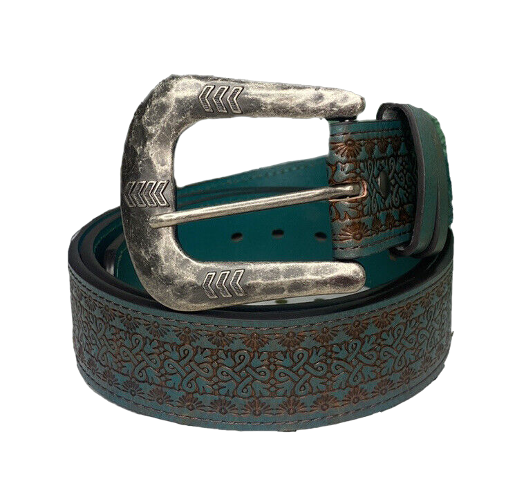 Catchfly Women's Western Leather Tooled Multicolor Belt