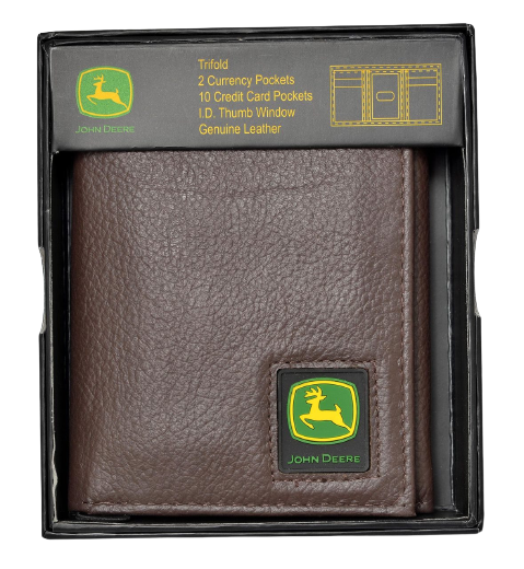 Gem Dandy Men's John Deere Pebble Trifold Wallet