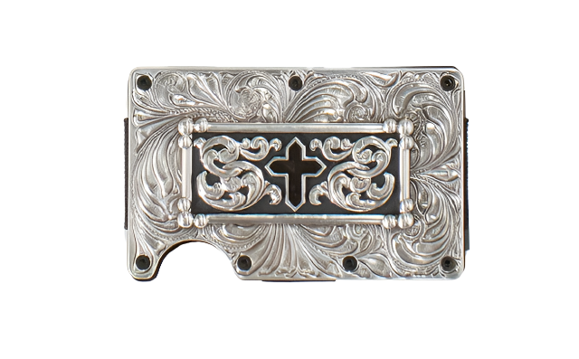 3D Belt Men's Utility Cross Silver Grey Wallet