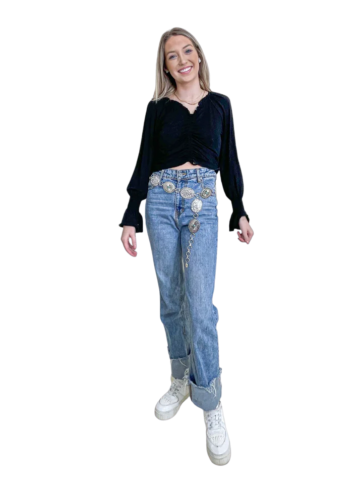 Southern Grace Women's Silver Concho Belt