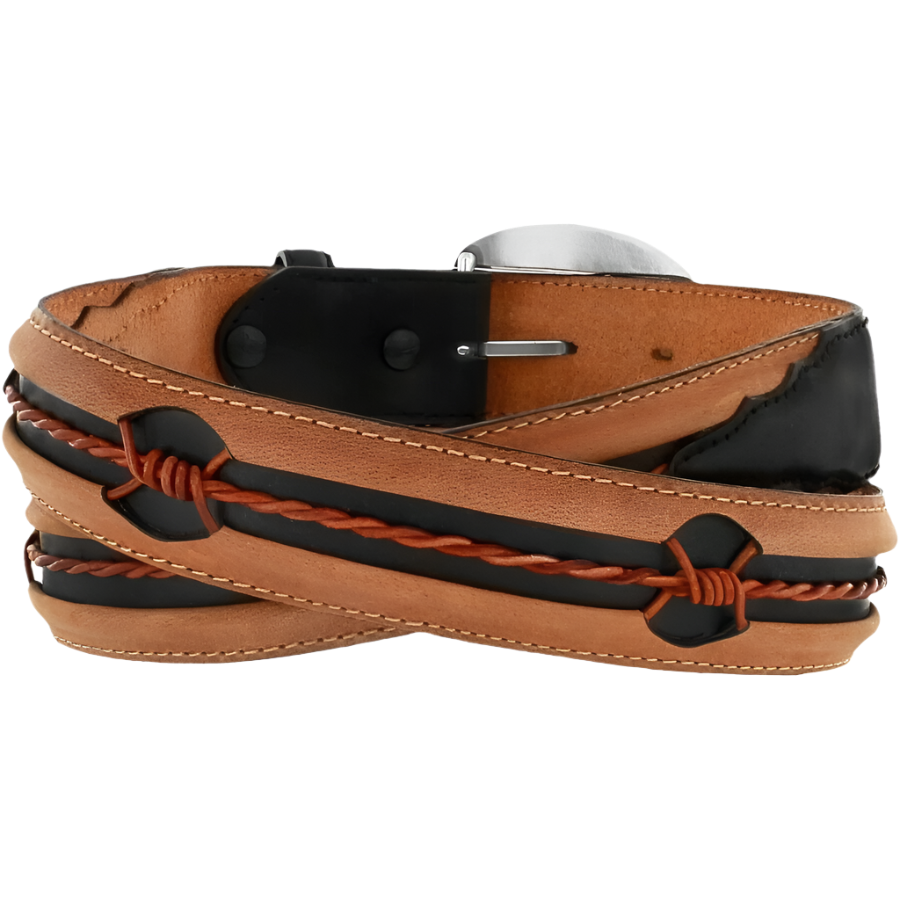 Justin Men's Aged Bark Fenced Brown Belt