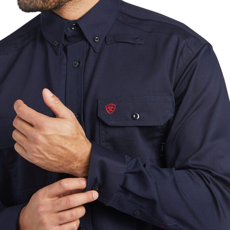 Ariat Men's Navy Fire Resistant Solid Work Shirt - Big