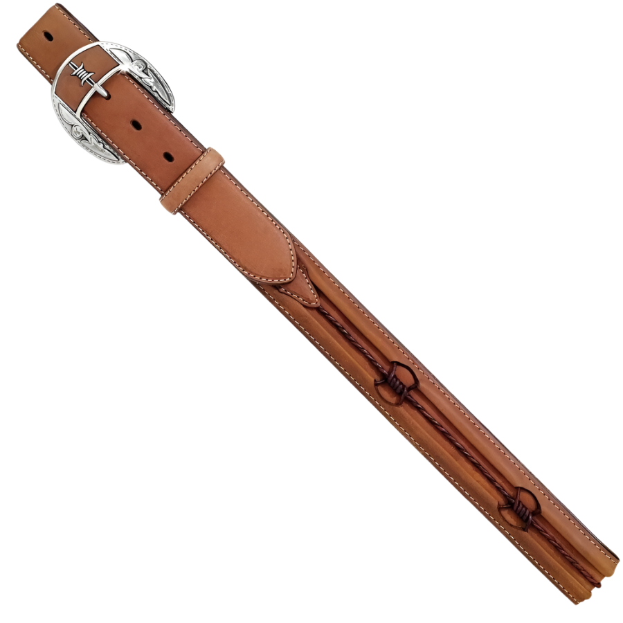 Justin Men's Fenced In Leather Brown Belt