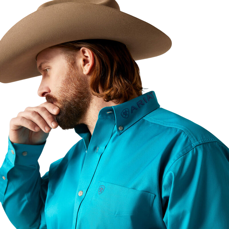 Ariat Men's Team Logo Twill Classic Blue Shirt