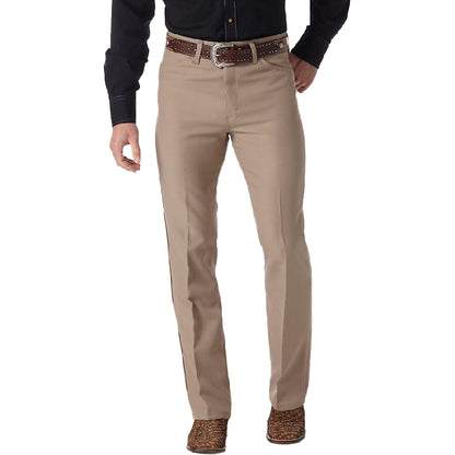 Wrangler Men's Tan Regular Fit High Rise Pants - Stylish & Stain-Proof Bottoms Wrangler Men's Tan Regular Fit High Rise Pants - Stylish & Stain-Proof Bottoms
