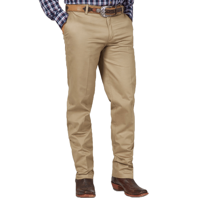 Wrangler Men's Stretch Twill Khaki Pants - Relaxed Fit, Flat Front