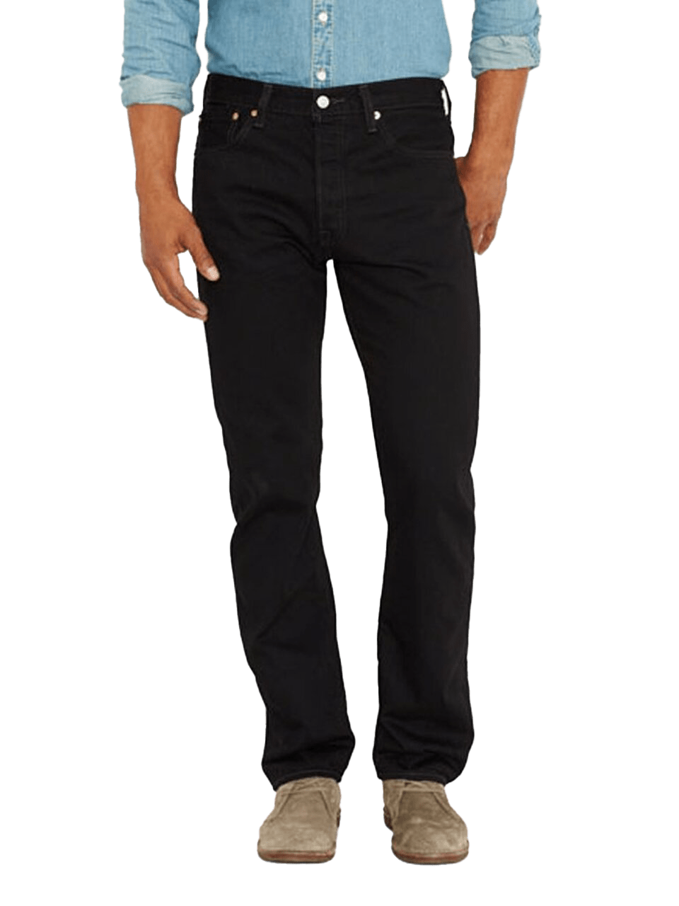 Levi Strauss Men's 501 Original Mid Rise Regular Fit Black Jeans