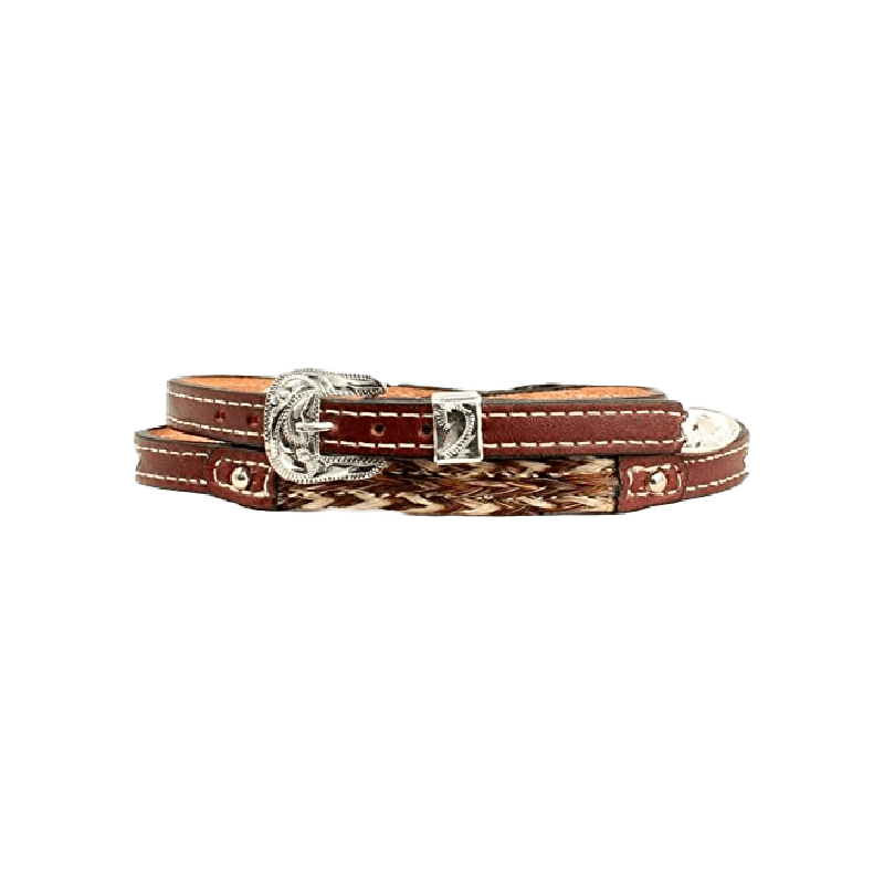 M&F Inch Leather and Braided Horsehair Hatband