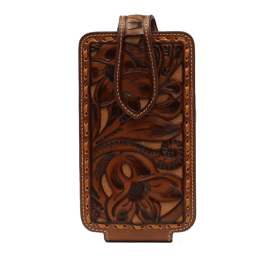 Nocona Men's Western Embossed Brown Cell Phone Case