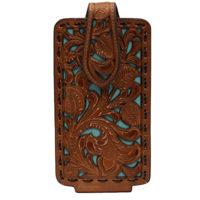 Nocona Floral Laced Brown &amp; Blue Cell Phone Case