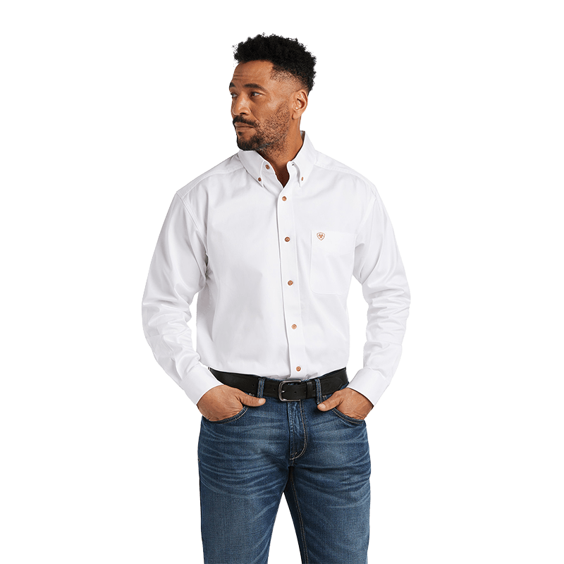 Ariat Twill Classic White Button-Down Shirt - Big