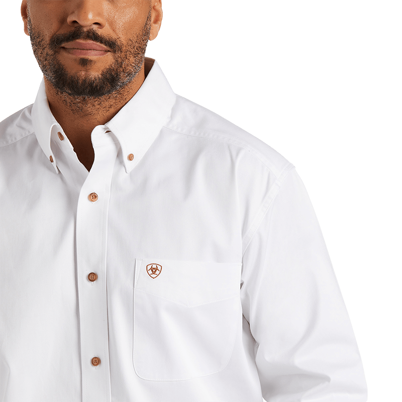 Ariat Twill Classic White Button-Down Shirt - Big