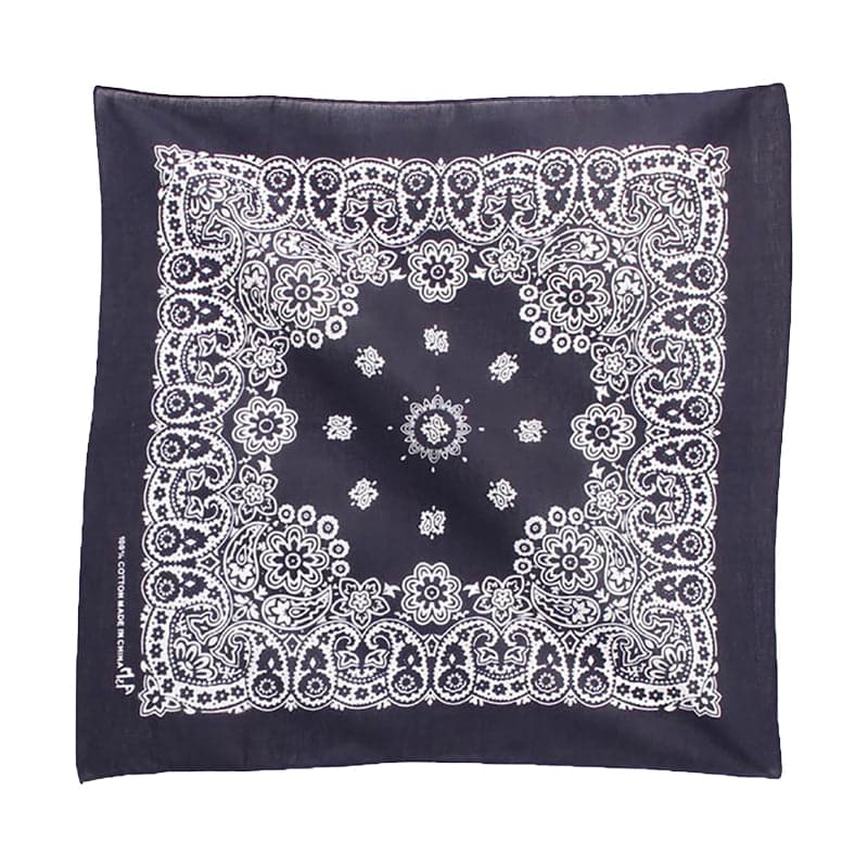 The Boot Jack: M&F Western Blue Bandana - Navy Paisley Floral, 100% Cotton