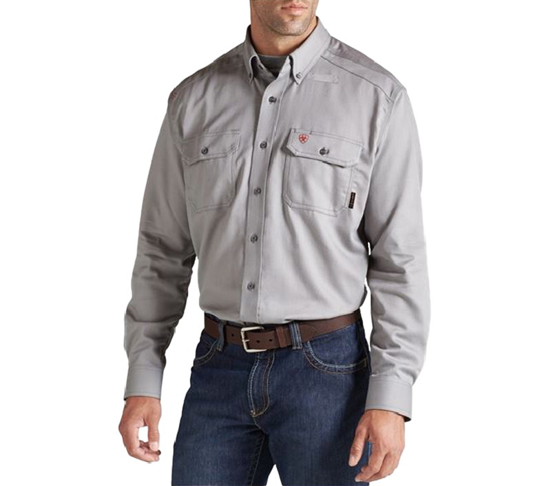 Ariat Men's Flame Resistant Solid Silver Fox Work Shirt